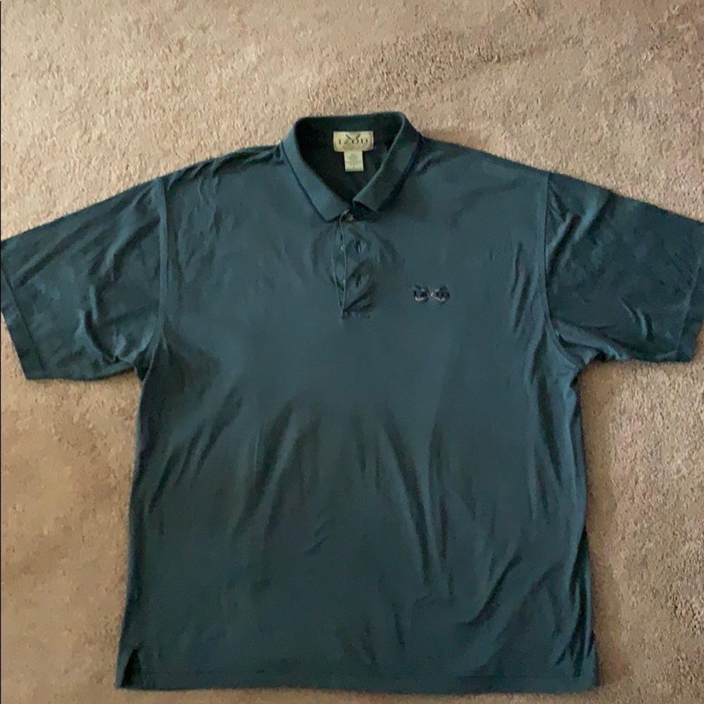 Izod golf shirt, short sleeve grey/greenish color